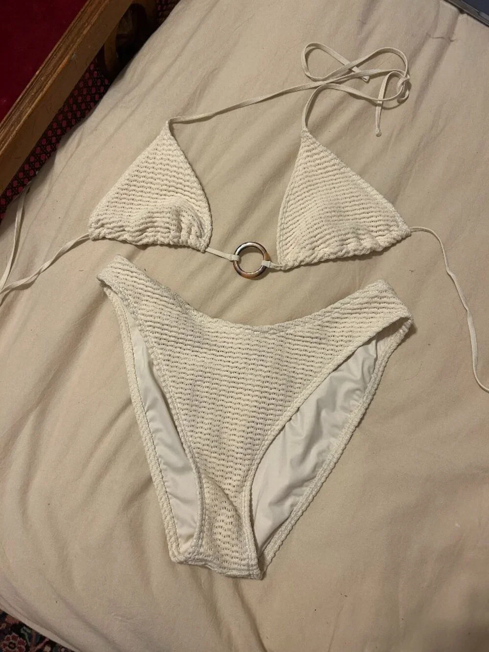 J. Crew Women's White and Cream Bikini Set